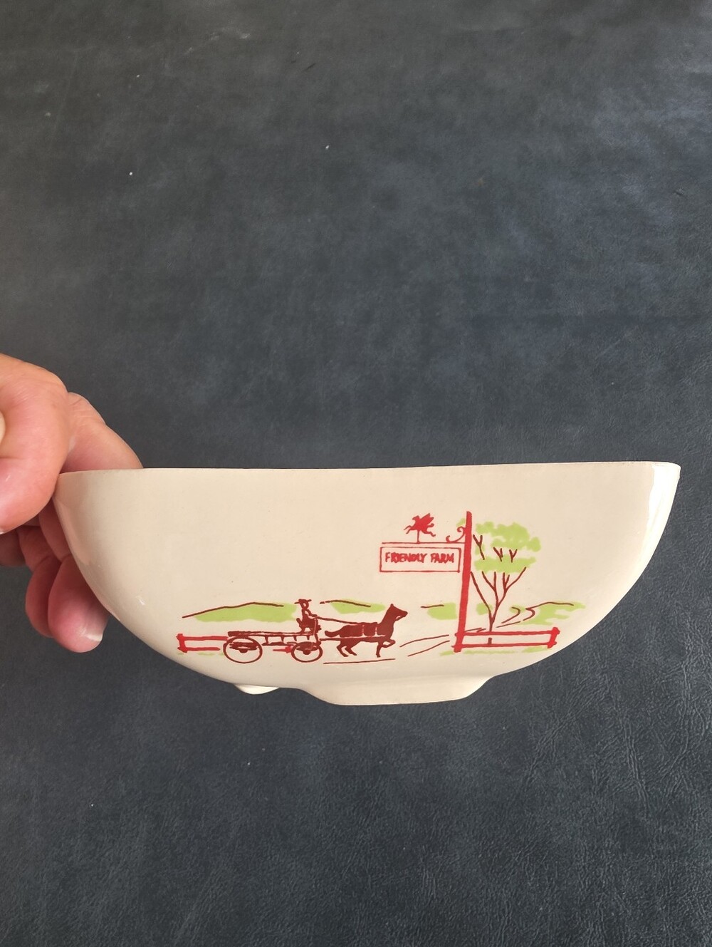Vintage Carter Hoffman "Friendly Farm" planter or flower bowl, circa 1950s